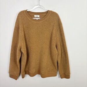 COS Men’s Camel Brown Relaxed Teddy Sweater Size XLarge